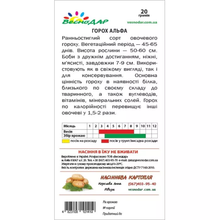 Фото Насіння гороху Альфа, №4
