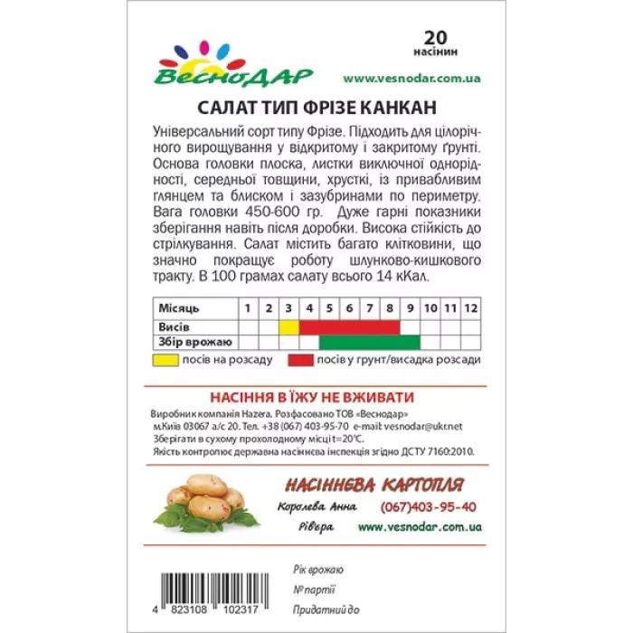 Фото Насіння ендивія типу фрізе Канкан (Cancan), №2